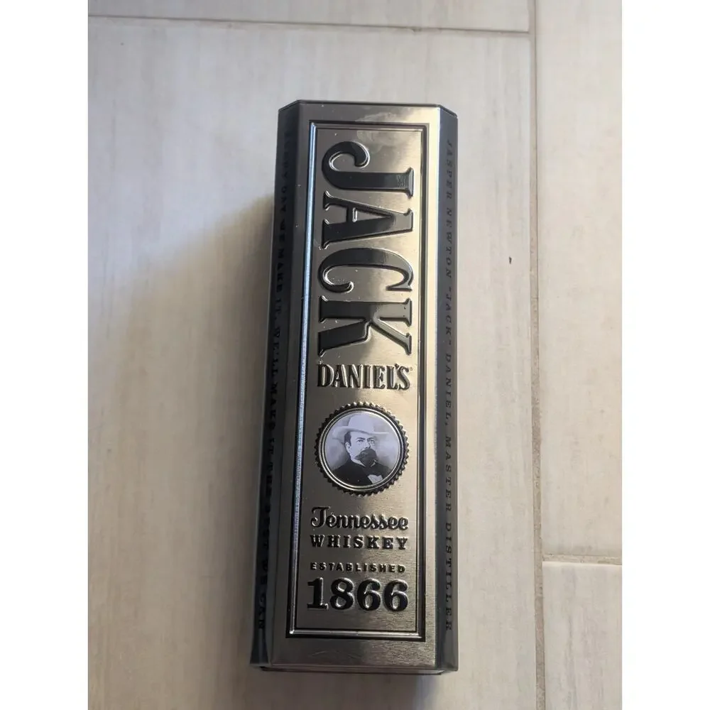 JACK DANIELS VINTAGE Single Embossed Stainless Styles Gift Box - Empty 1.0 Tin